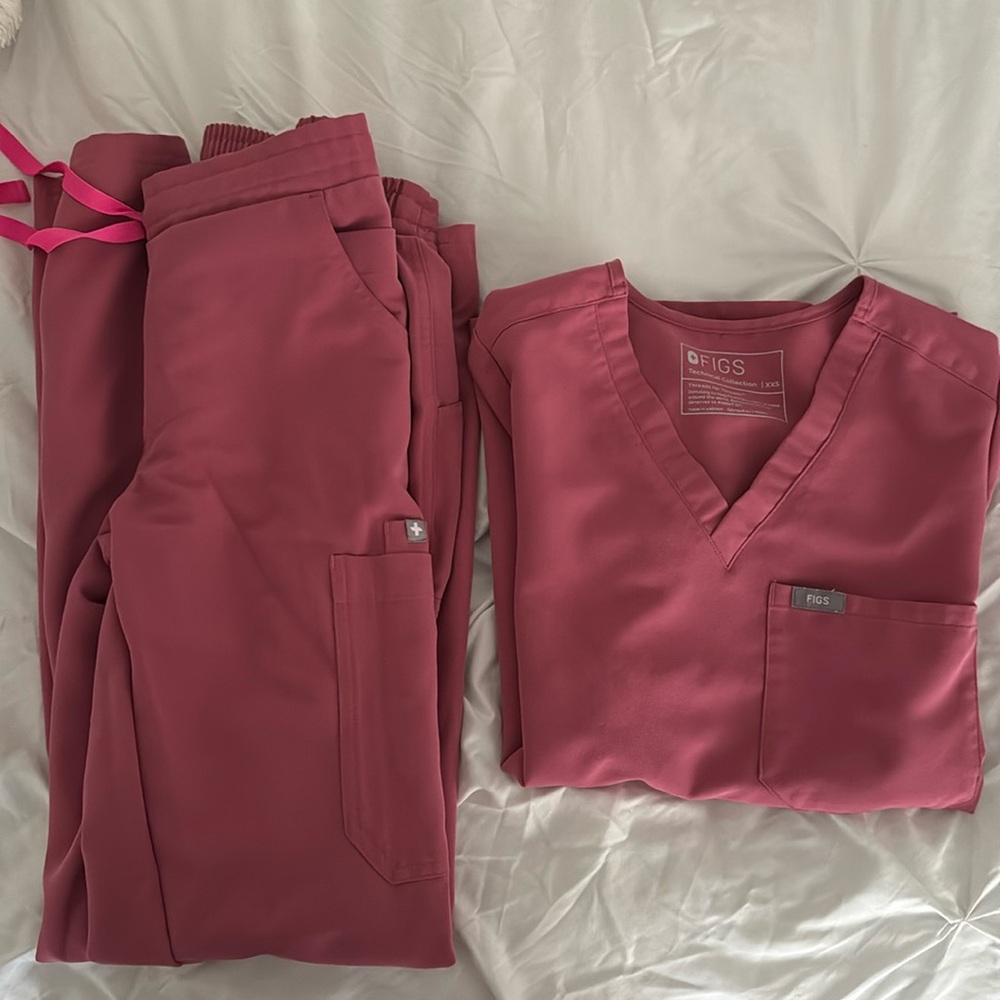 Pink FIGS scrub set
